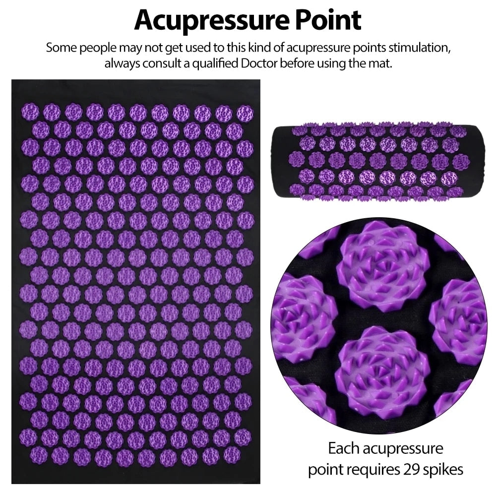 Shiatsu Acupressure Pain Relief Mat & Cushion