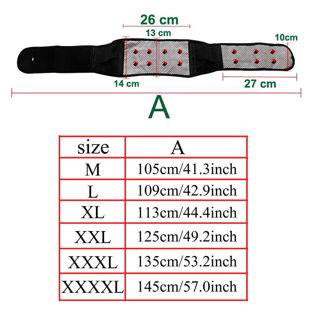 Self Heating Magnetic Back Therapy Lumbar Brace