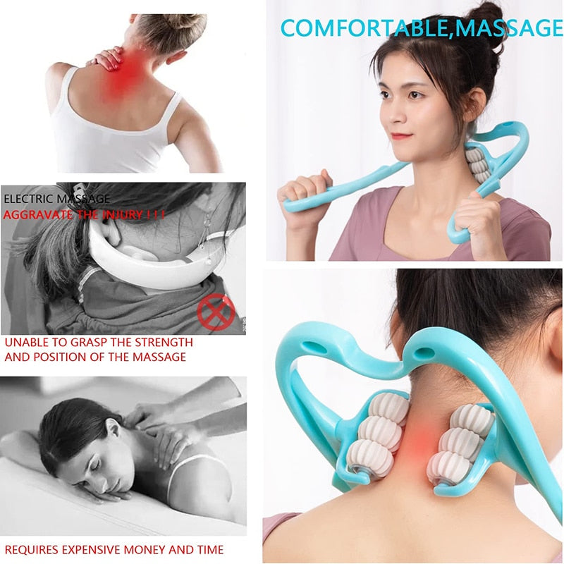 6 Roller Pressure Point Therapy Neck Massager